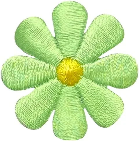 Miniatura 5 de Parche para planchar con margarita, flor, bordado, (1 pulgada azul cian, 1 unidad)