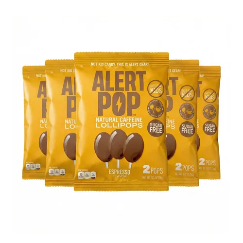 Miniatura 24 de Alertpop - Paletas de cafeína natural, caramelo sin azúcar de frambuesa azul con cafeína natural, sin derretimiento, sin derrames, para llevar, sin