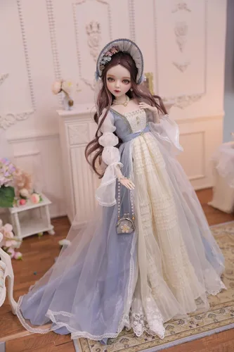 Miniatura 7 de Muñeca BJD pintada a mano de 1/3,22.8 pulgadas de alto, en estilo pastoral nórdico, muñeca de princesa, cuerpo de PVC con 31 articulaciones móviles