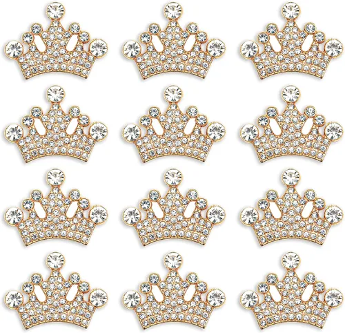 24 piezas de adornos de joyería de corona para accesorios de cabello hechos a mano DIY, zapatillas, ropa, decoraciones de fiesta, caja de regalo,