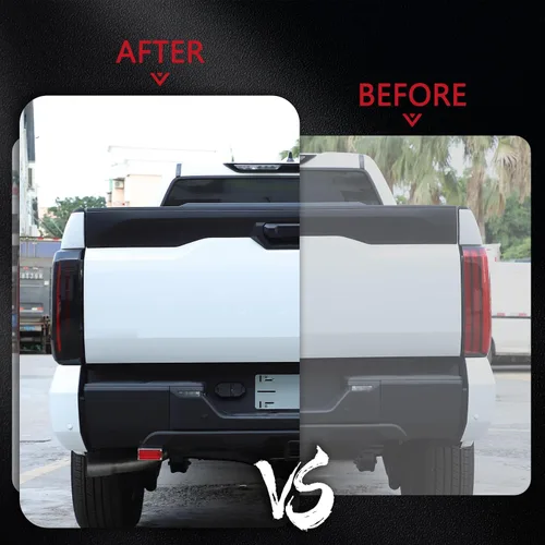 Miniatura 2 de Cubierta de Luz Trasera Carcasa de Lámpara Trasera Protector de Pantalla Marco de Moldura Compatible con Toyota Tundra 2022 2023 2024 2025, ABS