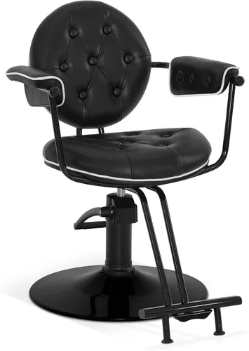 BarberPub Silla de peluquería para estilista, silla de peluquería hidráulica, peluquería y salón en casa 8435 (negro)