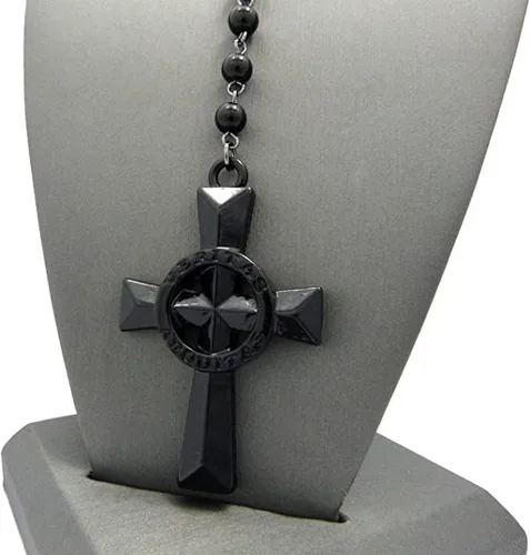 Miniatura 4 de COLLAR VERITAS AEQUITAS CRUZ BOONDOCK SAINTS COLLAR DE CRISTAL CON CUENTAS ROSARIO