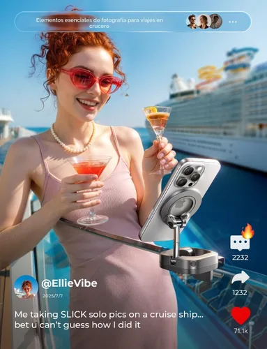 Miniatura 3 de LISEN Artículos esenciales de viaje en avión para mujeres y hombres, soporte de teléfono para escritorio, crucero, vacaciones, esenciales 2026