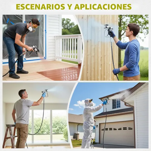 Miniatura 6 de PHALANX Pulverizador de pintura sin aire, 780 W, 3000 PSI, pulverizador eléctrico de alta potencia para pintura de casa, sin adelgazamiento, mínimo