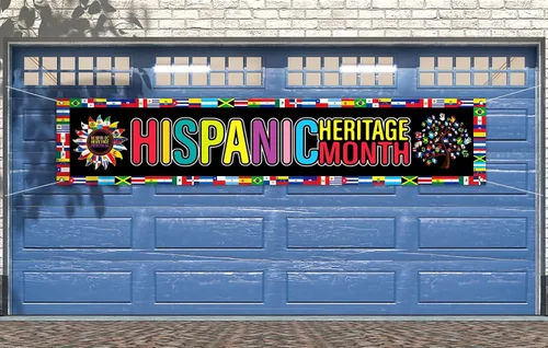 Miniatura 5 de Nepnuser Letrero colgante para decoración del Mes Nacional de la Herencia Hispana, 21 países de habla hispana, grande, hogar, jardín, exterior