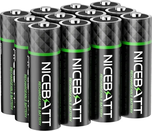 Miniatura 6 de NICEBATT Pilas recargables AA 2800mAh, batería premium NiMH doble A de baja autodescarga - 8