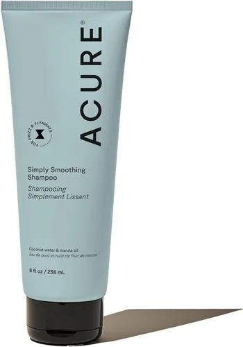 Champú Acure Simply Smoothing - Champú hidratante anti encrespamiento para mujeres y hombres, hidrata y suaviza el cabello y el cuero cabelludo