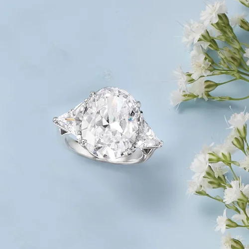 Miniatura 5 de Ross-Simons 10.00 ct. t.w. Oval and Trillion-Cut CZ Ring in Sterling Silver