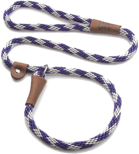 Mendota - Correa deslizante para mascotas, combo de correa y collar para perro, fabricado en los Estados Unidos, amatista, 1/2 pulgadas x 4 pies,