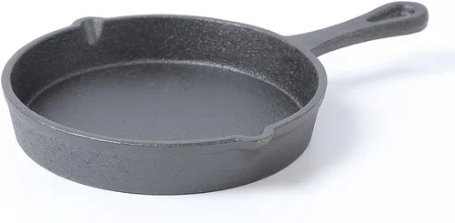 Miniatura 4 de HAWOK Mini sartén de hierro fundido, sartén redonda, mini servidor, DIA 5.3 pulgadas, 12 piezas, negro