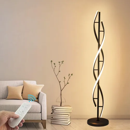 Miniatura 11 de Lámpara de Pie LED Espiral, 40W Lámparas de Pie Regulables para Sala de Estar con Control Remoto, Colores y Brillo Ajustables sin Escalones Lámpara