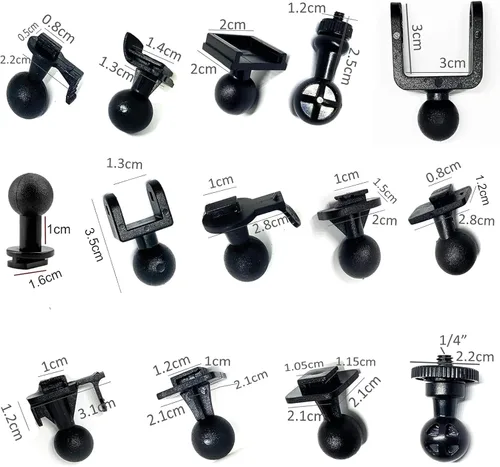 Miniatura 4 de Soporte para cámara de tablero con ventosa para cámara de salpicadero con adaptador de 14 juntas esféricas para grabadora de video de vehículo