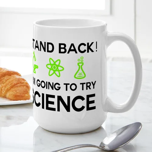 Miniatura 4 de CafePress Im Going To Try Science! Taza de café de cerámica, taza de té, 15 onzas