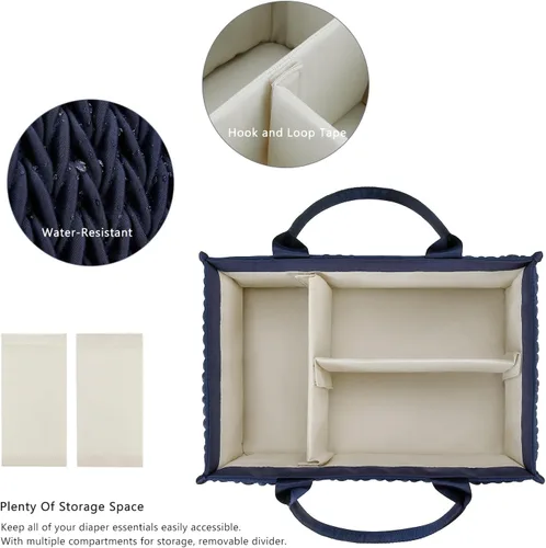 Miniatura 4 de Fahion Mahua - Organizador de pañales para bebé, resistente al agua, cesta de almacenamiento para pañales y toallitas de bebé, organizador