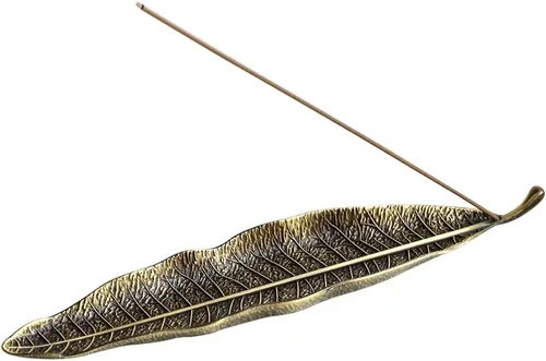 Miniatura 2 de Quemador de incienso de hojas y caracoles, juego de soporte para incienso con colector de cenizas de incienso, soporte para varillas de incienso