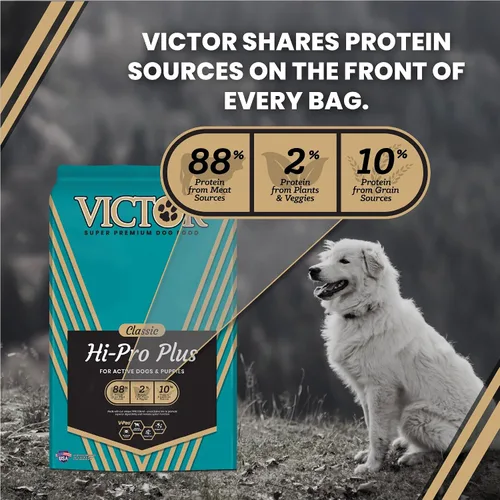 Miniatura 5 de VICTOR Super Premium - Alimento para perros Hi-Pro Plus - Comida seca para perros con alto contenido de proteínas con 30% de proteínas, carne