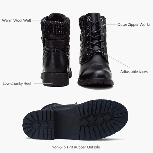 Miniatura 7 de Vepose - Botas de combate a la moda para mujer, altura al tobillo