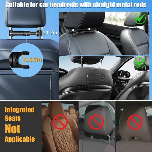 Miniatura 6 de najiaxiaowu Soportes para Tabletas PC Paquete de 2 Soporte para Tableta para Coche, Soporte para Reposacabezas de iPad para iPad/Teléfonos