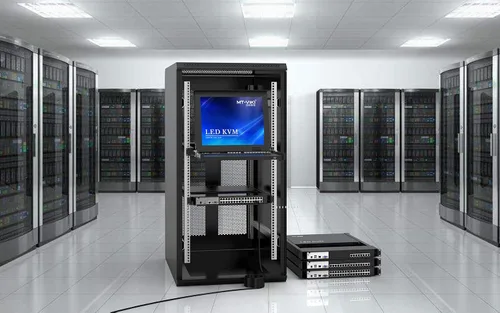 Miniatura 8 de MT-Viki Conmutador KVM de montaje en rack de 17" VGA 8 puertos, monitor de montaje en rack KVM Fit 1U 19'' Rack, 23.622-31.496 in (23.6~31.8'')