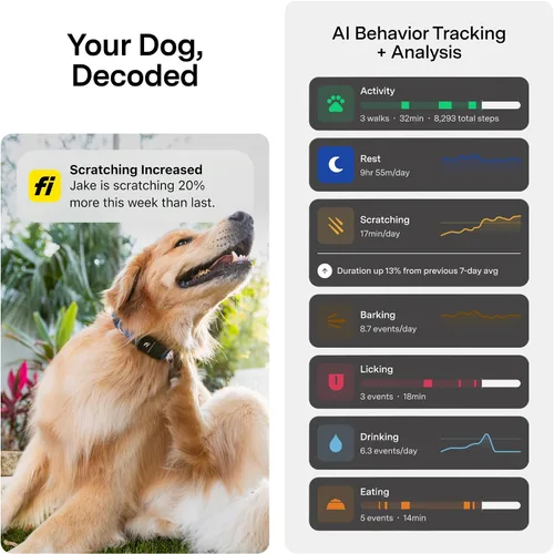 Miniatura 7 de Nuevo Collar Rastreador Inteligente para Perros de la Serie Fi 3+ [Miembrosía de 12 Meses Incluida] Rastreador GPS para Perros con Monitoreo