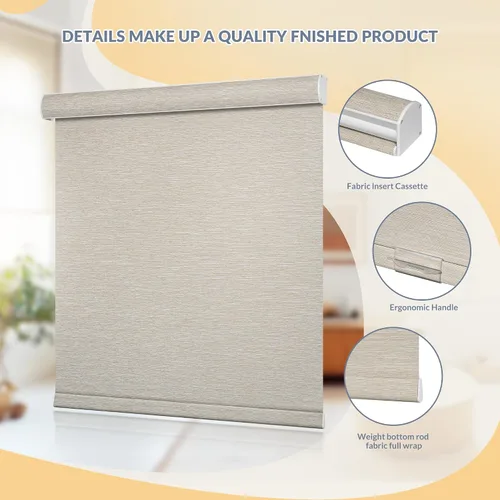 Miniatura 7 de Boolegon Persianas enrollables opacas para ventanas, inalámbricas, persianas enrollables para ventanas, tela aislante térmica, protección UV