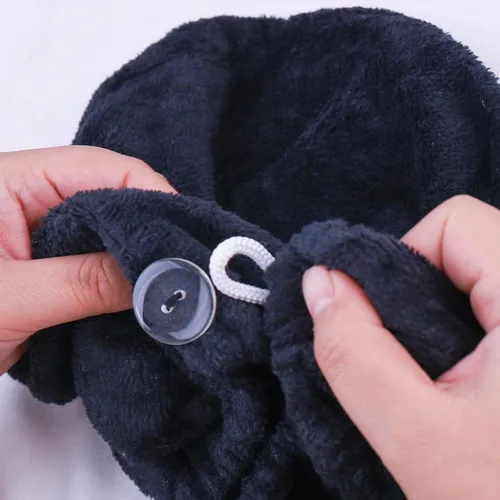 Miniatura 7 de Super Absorbent Quick Dry Spa Bath Wrap Shower Skirt and Hair Drying Turban - 2pc Set (One-Size, Black)