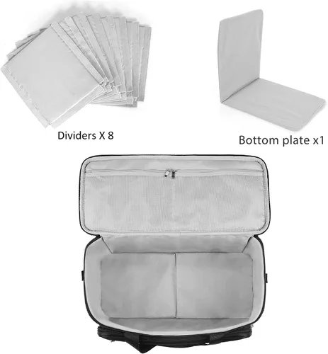 Miniatura 4 de AKOZLIN Bolso grande de viaje para cables de banda con divisores desmontables, estuche organizador de cables para DJ para computadora portátil