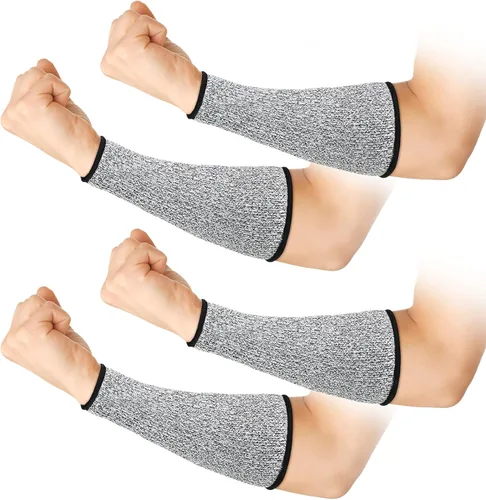 Miniatura 12 de 2 pares de mangas resistentes a los cortes, protección de brazo de nivel 5, fundas protectoras de seguridad, protectores de brazos para hombres