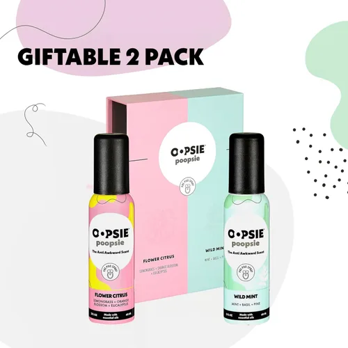 Miniatura 6 de Oopsie Poopsie Paquete de 2 – Flor cítrica y menta silvestre – Antes y después de ir espray para inodoro de 2 onzas cada uno – Set de regalo