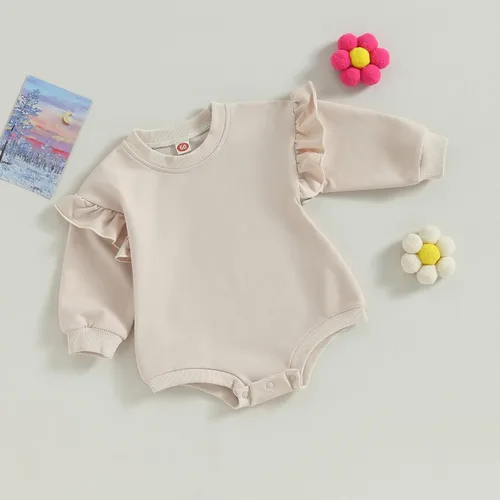 Miniatura 3 de MERSARIPHY Mameluco de manga larga para bebé recién nacido, de gran tamaño, con burbujas, ropa neutra de otoño
