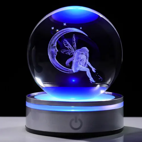 Miniatura 20 de Movdyka Bola de cristal 3D de colibrí, regalos para mujeres y hombres, adorno de colibrí de vidrio, figura de animales, decoración del hogar