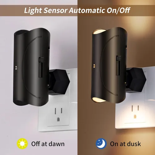 Miniatura 4 de Luz nocturna, paquete de 2 luces LED de noche enchufables a la pared, blanco suave 3000K, 0-100LM brillo ajustable luz nocturna para pasillo