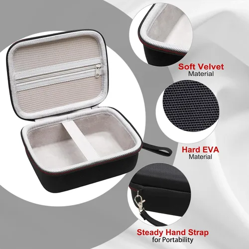 Miniatura 3 de LTGEM - Funda compatible con Brother PT-M95 P-Touch Monocromático, bolsa de almacenamiento de viaje para oficina, negro y gris (solo funda)