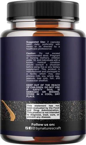 Miniatura 2 de Cápsulas veganas de aceite de semilla negra – Cápsulas de aceite de semilla de comino negro prensado en frío Nigella Sativa con Omega 3 6 9