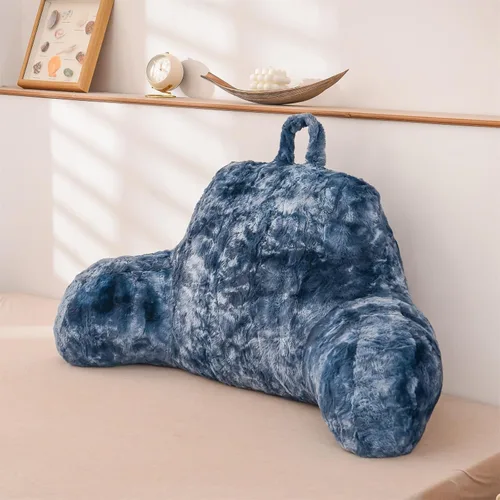 Miniatura 14 de A Nice Night Almohada de lectura de piel sintética con cuña para adultos y niños, respaldo con brazos para sentarse en la cama/sofá para reposo