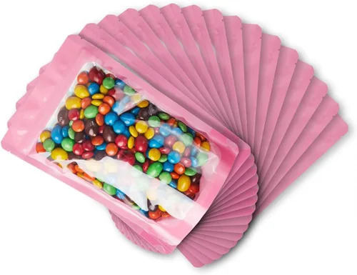 Miniatura 7 de Bolsas de pie de 5 x 8 pulgadas, paquete de 100 – Parte delantera transparente y parte trasera de papel de aluminio, bolsas de almacenamiento