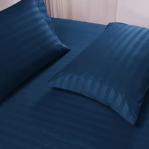 Miniatura 4 de Mocassi Juego de sábanas King Stripe – Sábanas y fundas de almohada de lujo para hotel de 1800 ° Premier – Sábanas ultrasuaves, transpirables y Azul