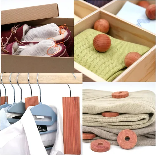 Miniatura 4 de Homode Bloques de cedro para almacenamiento de ropa, 100% madera de cedro rojo aromático, bolas de cedro y astillas de cedro para armarios y cajones