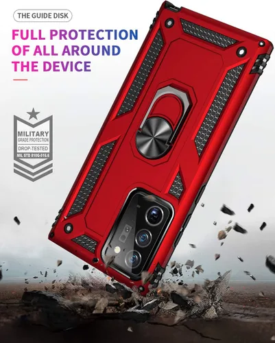 Miniatura 5 de Funda de grado militar para Samsung Galaxy Note 20 Ultra Galaxy Note 20 Ultra 5G, funda de metal giratorio con soporte de soporte, funda resistente