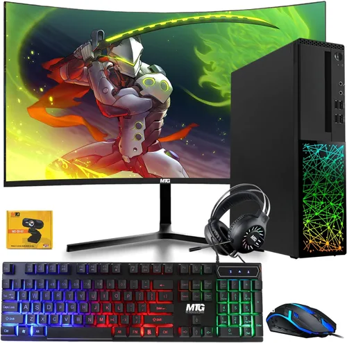 Miniatura 9 de TechMagnet PC de escritorio para juegos, Intel i5 6ª generación, Galaxy, 16 GB de RAM, SSD de 1 TB, nuevo monitor dual MTG de 24 pulgadas, RX 550