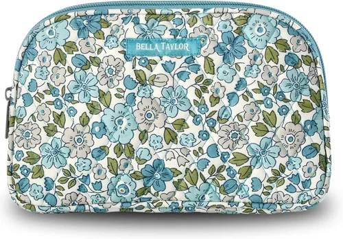 Miniatura 8 de Bella Taylor Bolsa de maquillaje de algodón acolchada grande para mujeres, bolsa de cosméticos de viaje