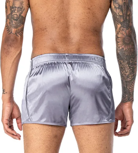 Miniatura 3 de Pantalones cortos de satén de seda satinados de 3 pulgadas para hombre
