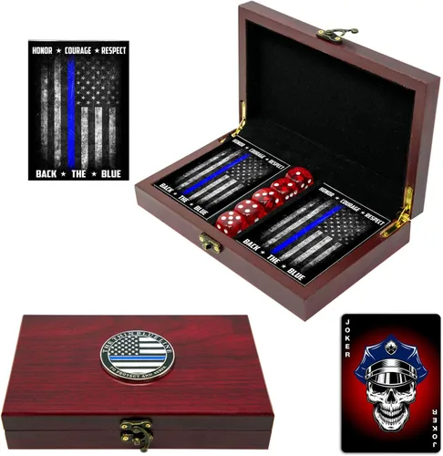 Miniatura 29 de Juego de regalo del ejército de los Estados Unidos Juego de cartas y dados Tarjetas de insignia de rango del ejército Regalos del ejército