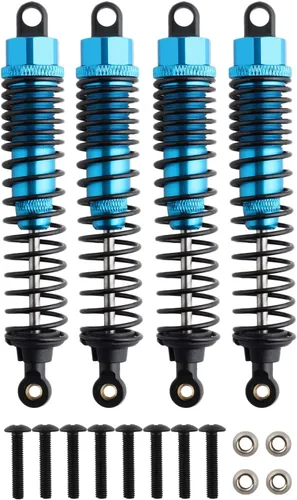 Miniatura 16 de 4 amortiguadores delanteros y traseros, suspensión ajustable de 3.858 in de aluminio para autos RC 1/10 HSP 94166 94106 94107 94155 94170 Buggy Rojo