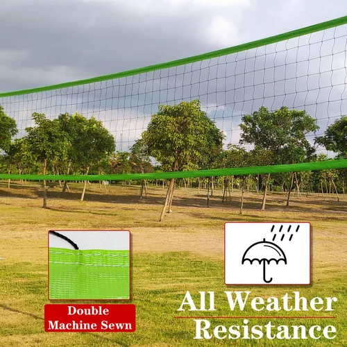 Miniatura 5 de Red de voleibol de repuesto para exteriores e interiores, red de voleibol resistente de 32 x 3 pies para patio trasero, patio escolar, playa