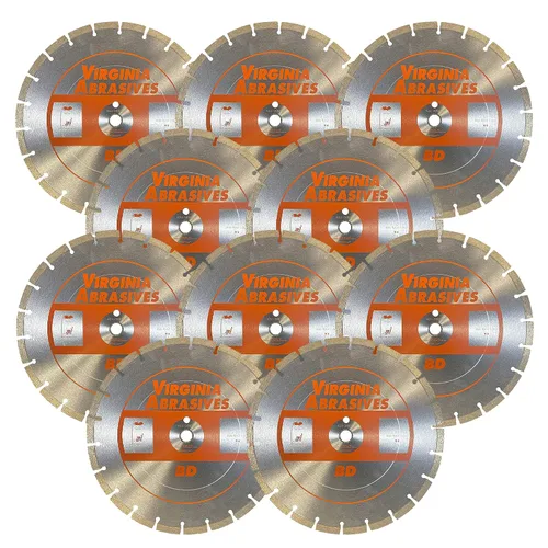 Miniatura 21 de Virginia Abrasives 425-08408 - Hoja de diamante de hormigón de uso general UV de 9 pulgadas - Cortador húmedo y seco para hormigón/asfalto