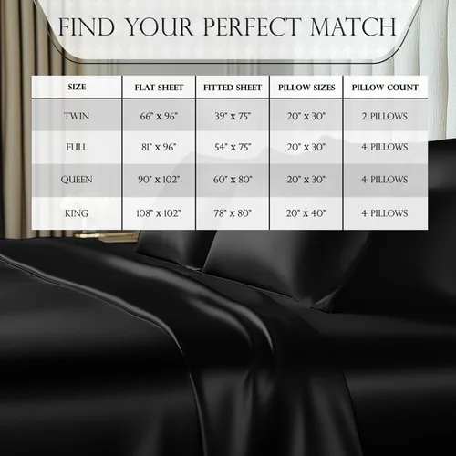 Miniatura 8 de DECOLURE Sábanas de satén para cama - Juego de 6 piezas de ropa de cama de lujo sedosa tamaño King - Más suave que la seda, sin arrugas con sábana