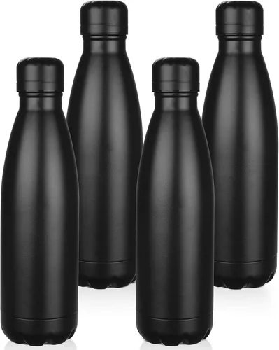 OWS - Botellas de agua aisladas de 17 onzas a granel, paquete de 1/2/4, botellas de agua deportivas de metal, botella de doble pared al vacío sin