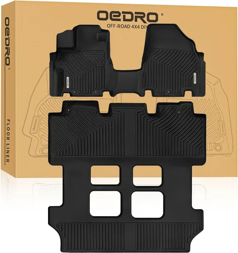 Miniatura 10 de OEDRO Alfombrillas de piso mejoradas aptas para Honda Odyssey 2011-2017, revestimientos de piso para automóvil TPE para todo tipo de clima de 3